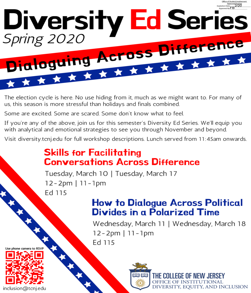 Diversity Ed Series - How to Dialogue across Political Divides in a Polarized Time spring 2020.